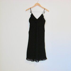 Ralph Lauren Cocktail Party Little Black Dress Ruffled Spaghetti Straps Size 8